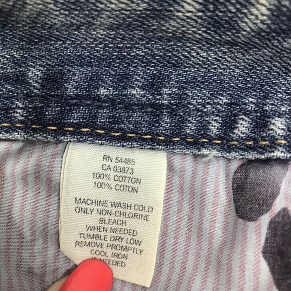 American Eagle Denim Skirt Womens Size 0 Distress Destroyed Mini Raw Hem Jean - Picture 4 of 5